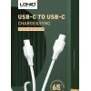 LDNIO LC121-C 65W USB Type-C - USB Type-C PD QC kábel 1m fehér thumbnail