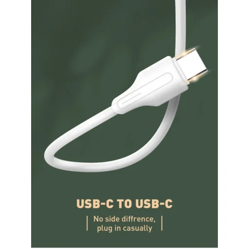 LDNIO LC121-C 65W USB Type-C - USB Type-C PD QC kábel 1m fehér - 10