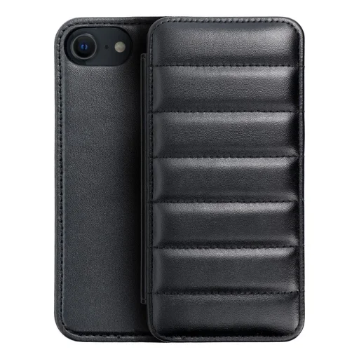 iPhone 7/8/SE 2020/SE 2022 Puffer fliptok fekete - 1