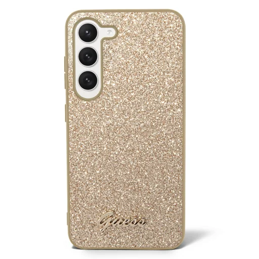 Samsung Galaxy S23 Guess PC/TPU Glitter Flakes Metal Logo tok arany (GUHCS23SHGGSHD) - 2