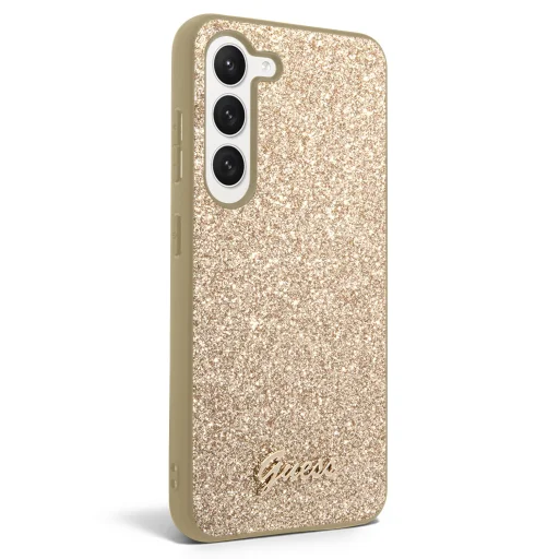Samsung Galaxy S23 Guess PC/TPU Glitter Flakes Metal Logo tok arany (GUHCS23SHGGSHD) - 4