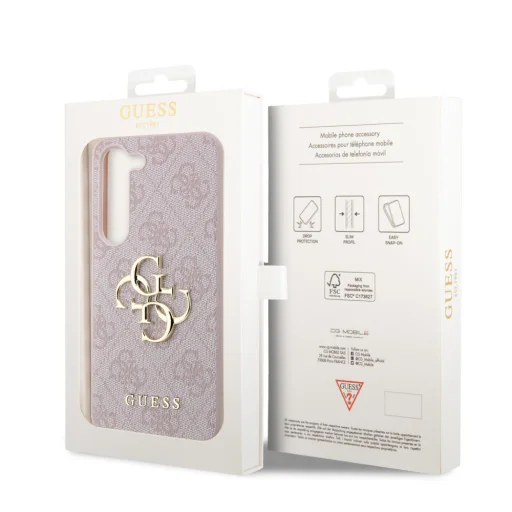 Samsung Galaxy S23 Ultra Guess PU 4G Metal Logo tok rózsaszín (GUHCS23L4GMGPI) - 6