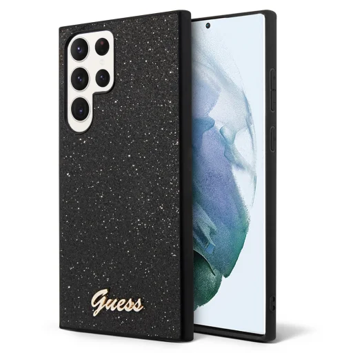 Samsung Galaxy S23 Ultra Guess PC/TPU Glitter Flakes Metal Logo tok fekete (GUHCS23LHGGSHK) - 1