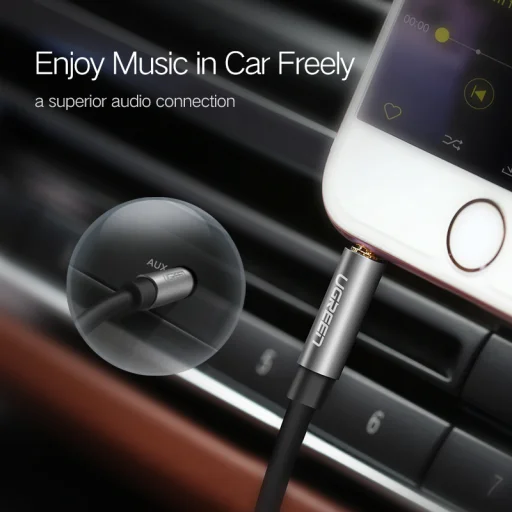 Ugreen AV119 3.5mm-es AUX jack kábel 3m (fekete) - 3