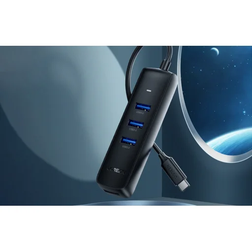 Ugreen CM416 4 az 1-ben USB HUB elosztó adapter, 0.25m (fekete) - 3