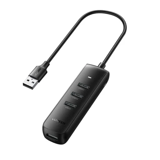 Ugreen CM416 4 az 1-ben USB HUB elosztó adapter, 0.25m (fekete) - 1