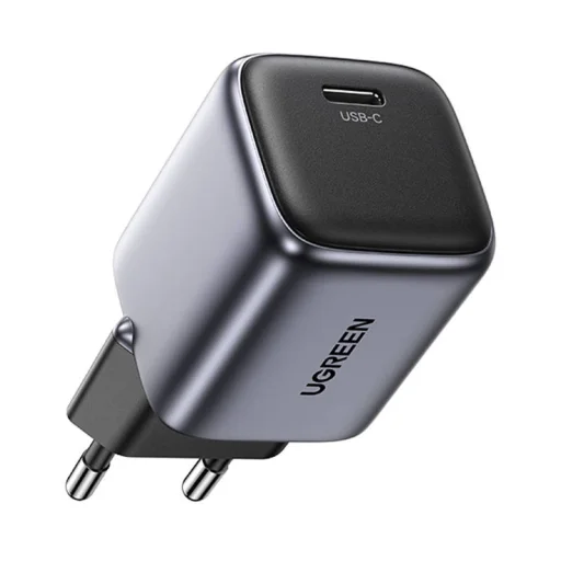 Ugreen CD318 Nexode mini hálózati töltő adapter, USB-C, PD3.0, QC4.0, GaN, 20W (szürke) - 1
