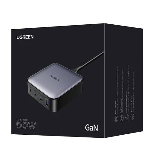 UGREEN CD327 Nexode Töltő, 2x USB-C, 2x USB-A, GaN, 65 W (Szürke) - 2