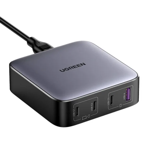 Ugreen CD328 Nexode hálózati töltő adapter, 3x USB-C, USB-A, GaN, 100W (fekete) - 2