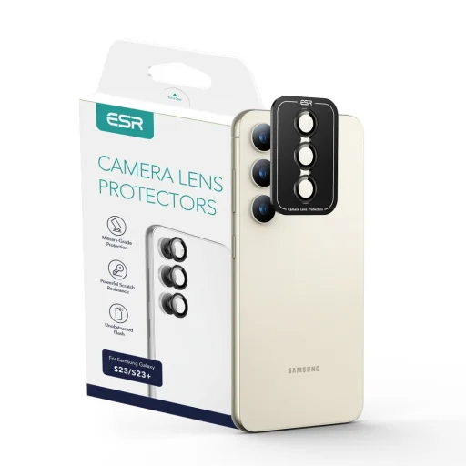 Samsung Galaxy S23/S23 Plus ESR kameralencsevédő üveg fekete - 1