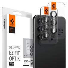 Samsung Galaxy S23/S23 Plus Spigen Optik.TR 2x ochranné sklo na objektív 9H s čiernym rámom (AGL05962)