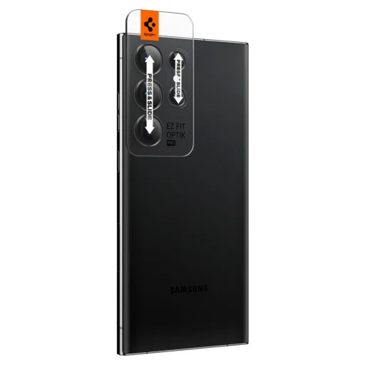 Samsung Galaxy S23 Ultra Spigen Optik.TR 2x kameralencsevédő 9H üveg fekete keretes (AGL05950) - 5
