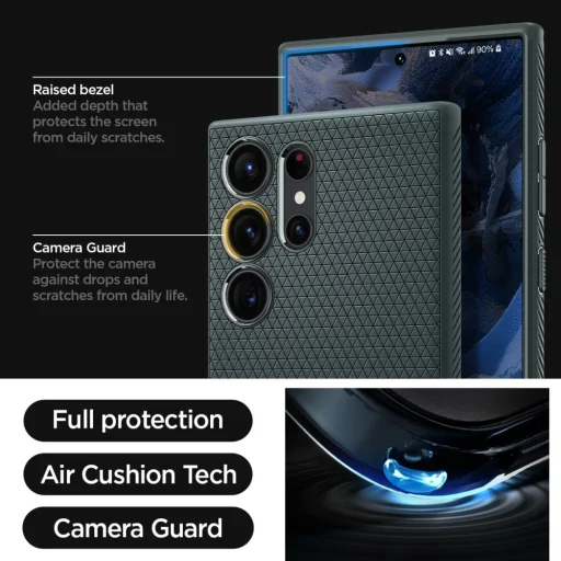Samsung Galaxy S23 Ultra Spigen Liquid Air flexibilné TPU gélové puzdro Abyss Green (neobsahuje S Pen) - 6