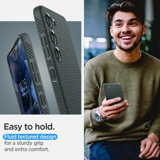 Samsung Galaxy S23 Plus Spigen Liquid Air flexibilis TPU gél tok Abyss zöld - 9