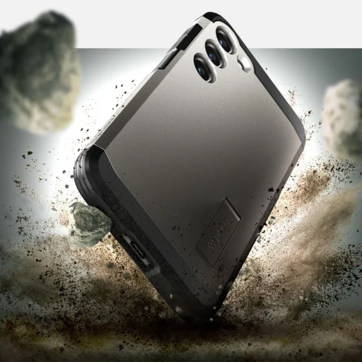Samsung Galaxy S23 Plus Spigen Tough Armor tok kihajtható támasszal Gunmetal színben - 8
