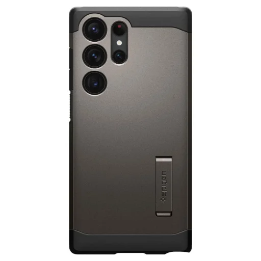 Samsung Galaxy S23 Ultra puzdro Spigen Tough Armor s výklopným stojanom vo farbe Gunmetal (neobsahuje S Pen) - 3