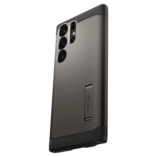 Samsung Galaxy S23 Ultra puzdro Spigen Tough Armor s výklopným stojanom vo farbe Gunmetal (neobsahuje S Pen) - 7