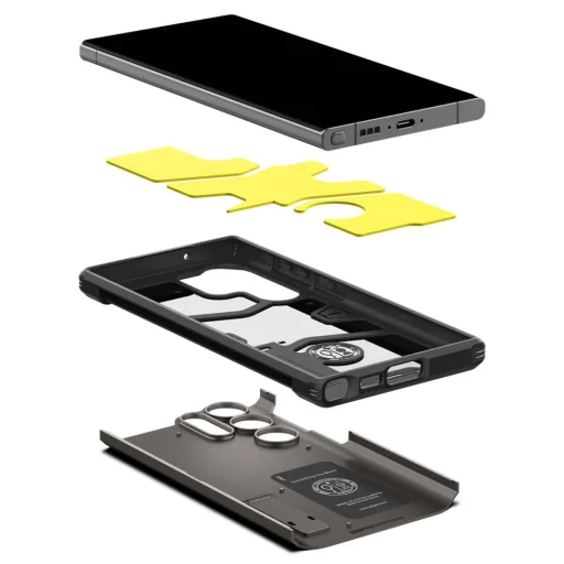 Samsung Galaxy S23 Ultra puzdro Spigen Tough Armor s výklopným stojanom vo farbe Gunmetal (neobsahuje S Pen) - 10