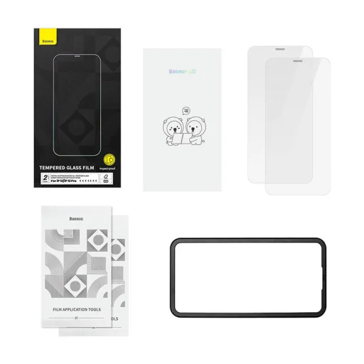 iPhone 12 / 12 Pro Baseus Crystal kijelzővédő üvegfólia 0.3mm (2db) - 3