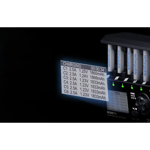 SKYRC NC2500 Pro AA / AAA akkumulátor töltő USB QC3.0 gyorstöltő porttal - 5