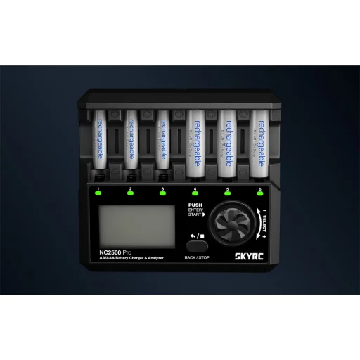 SKYRC NC2500 Pro AA / AAA akkumulátor töltő USB QC3.0 gyorstöltő porttal - 7