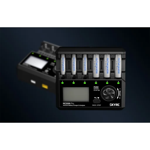 SKYRC NC2500 Pro AA / AAA akkumulátor töltő USB QC3.0 gyorstöltő porttal - 9