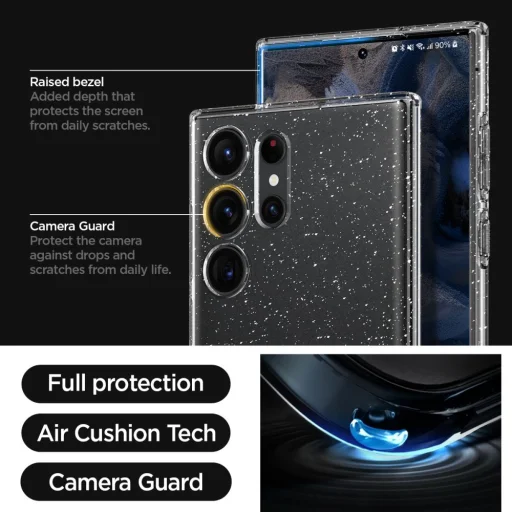 Samsung Galaxy S23 Ultra Spigen Liquid Crystal tok Glitter Crystal (S Pent nem tartalmaz) - 2