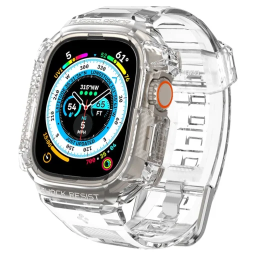 Apple Watch Ultra (49 mm) Spigen Rugged Armor Pro szíj és tok Crystal Clear - 1