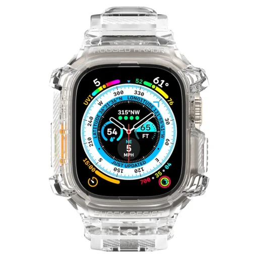 Apple Watch Ultra (49 mm) Spigen Rugged Armor Pro szíj és tok Crystal Clear - 8