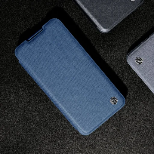 Samsung Galaxy S23 Nillkin Qin Pro bőr szövet fliptok kék - 4