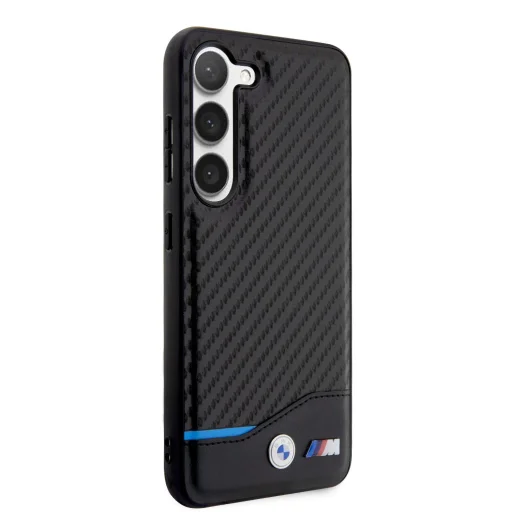 Samsung Galaxy S23 Plus BMW M PU Carbon Blue Line tok fekete - 4