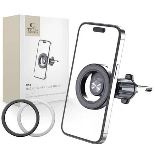 Tech-Protect N53 mágneses autós telefontartó szellőzőrácsra fekete Magsafe - 1