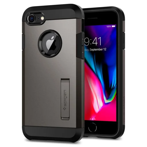 Spigen Tough Armor tok kihajtható támasszal iPhone 7/8 gunmetal színben - 1