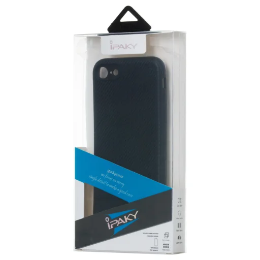 iPaky Carbon Fiber flexibilis TPU tok iPhone 7/8 kék - 3