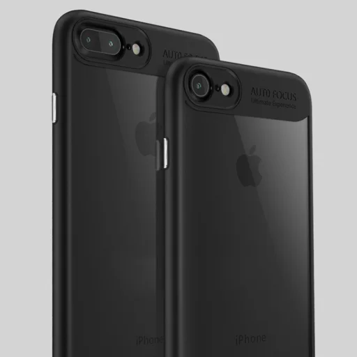 IPAKY Frame áttetsző TPU tok iphone 7/8 pink színű kerettel - 5