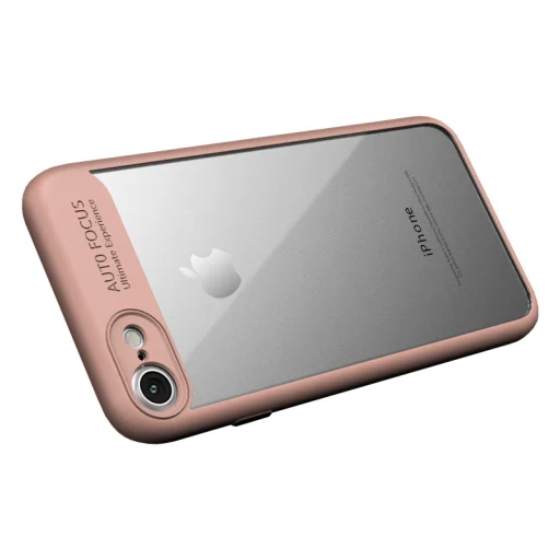 IPAKY Frame áttetsző TPU tok iphone 7/8 pink színű kerettel - 1