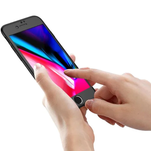 iPaky 360 fokos védelmet biztosító tok + kijelzővédő üvegfólia iPhone 7/8 piros - 11