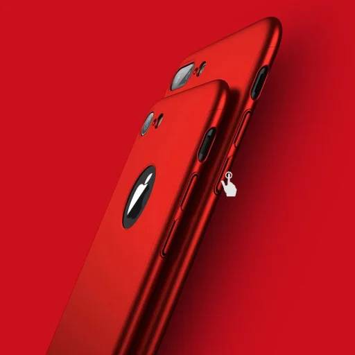 iPaky 360 fokos védelmet biztosító tok + kijelzővédő üvegfólia iPhone 7/8 piros - 12