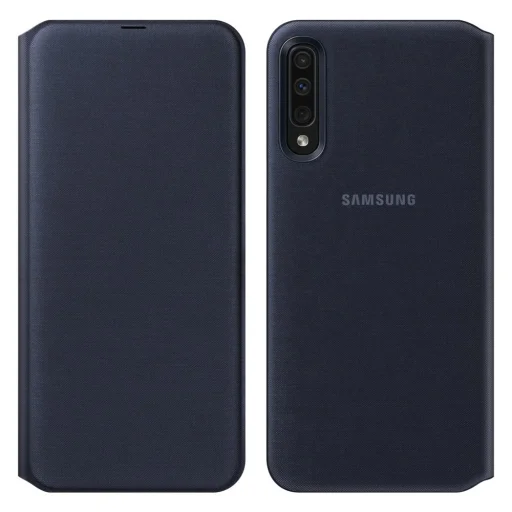 Samsung A50 gyári kártyatartós fliptok Samsung fekete (EF-WA505PBEGWW) - 1