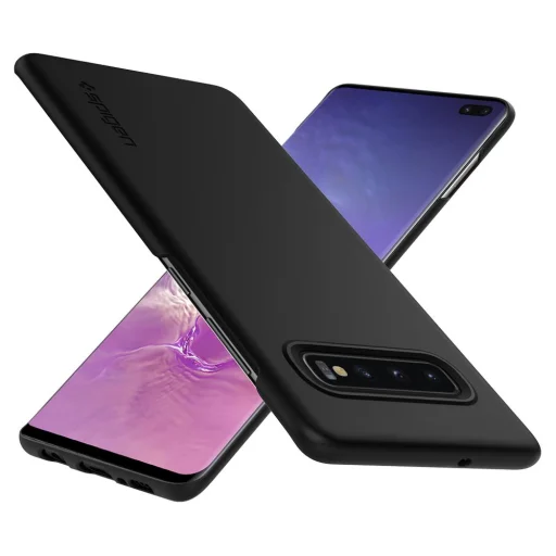 Spigen Thin Fit ultravékony tok Samsung S10 Plus fekete színben - 3