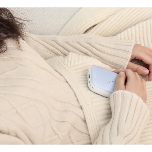 Baseus Mini Q powerbank 10000 mAh USB/USB-C/micro-USB kék kézmelegítő - 7