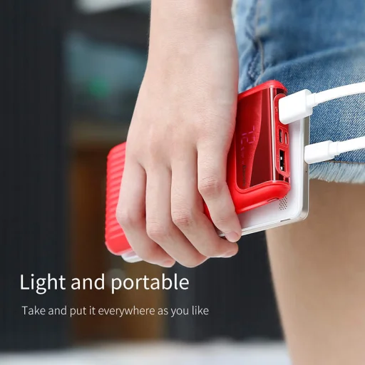 Baseus 10000 mAh powerbank QC3.0 digitális kijelzővel piros (PPYZ-C09) - 5