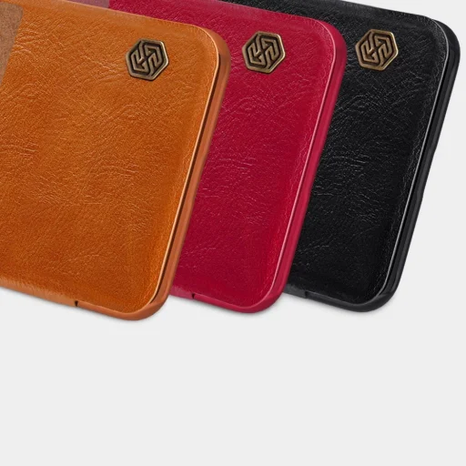 Nillkin Qin bőr fliptok kijelző betekintéssel Huawei Mate 20 fekete - 5