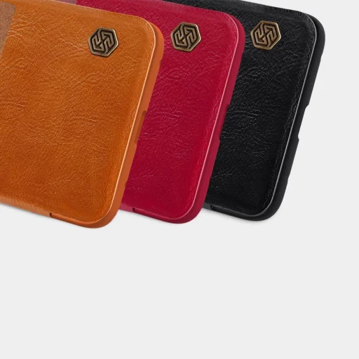 Nillkin Qin bőr fliptok kijelző betekintéssel Huawei Mate 20 barna - 5