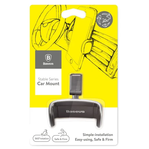 Baseus Stable univerzális szellőző lamellára erősíthető autós telefontartó fekete (SUGX-01) - 16
