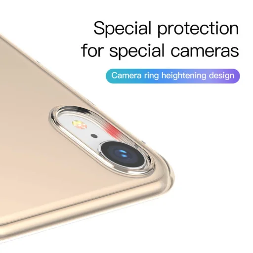 Baseus Simplicity flexibilis TPU tok iPhone XR áttetsző arany - 6