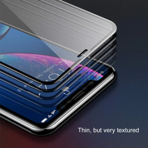 Baseus Arc T-Glass 0.2 mm kijelzővédő üvegfólia iPhone XR fekete kerettel - 10