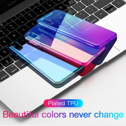 Baseus Glow színátmenetes flexibilis tok iPhone XR kék (WIAPIPH61-XG03) - 6