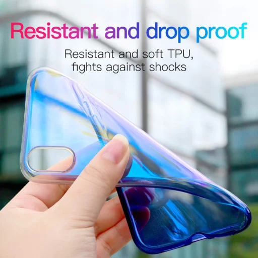 Baseus Glow színátmenetes flexibilis tok iPhone XR kék (WIAPIPH61-XG03) - 7