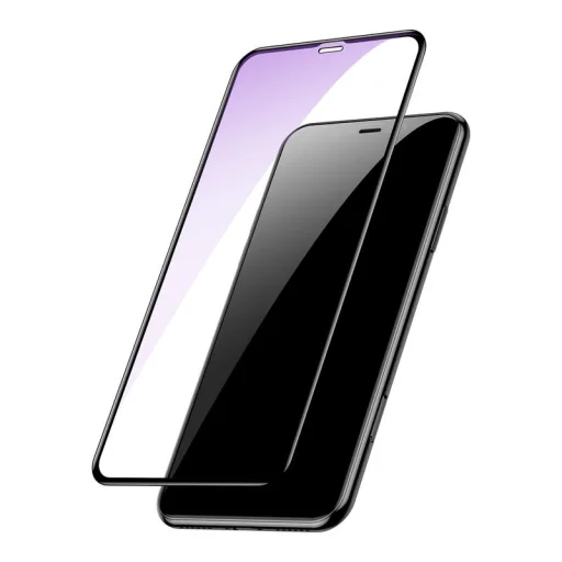 Baseus Arc T-Glass 0.3 mm kijelzővédő üvegfólia iPhone XR/ iPhone 11 fekete kerettel - 2